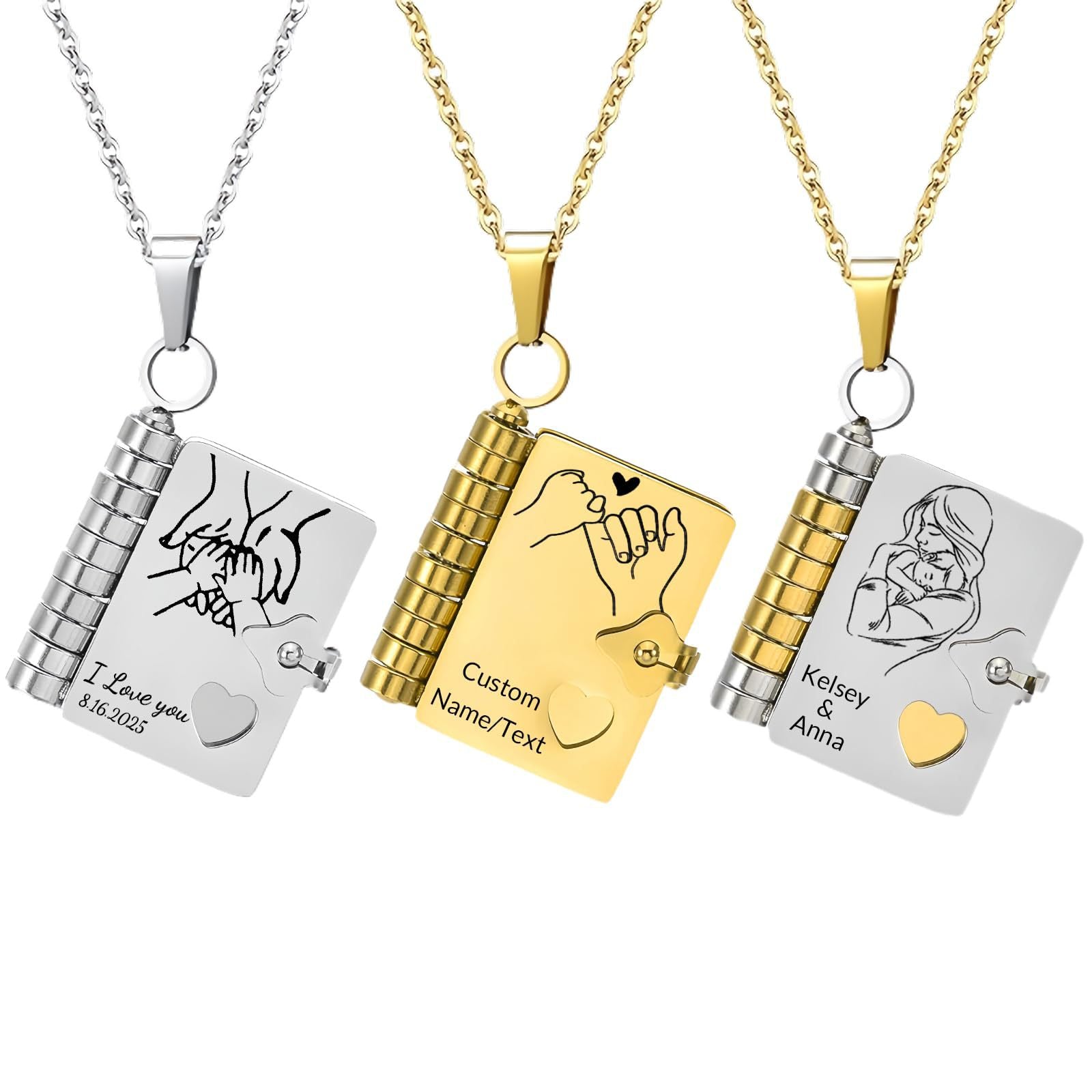 DIY Engraved Book Pendant Necklace