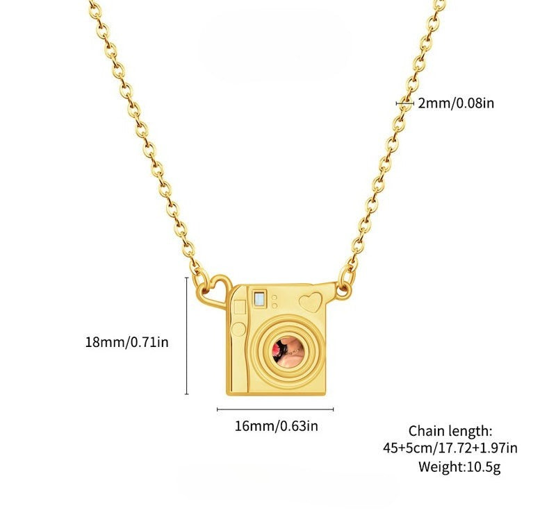 Camera Style Custom Photo Necklace