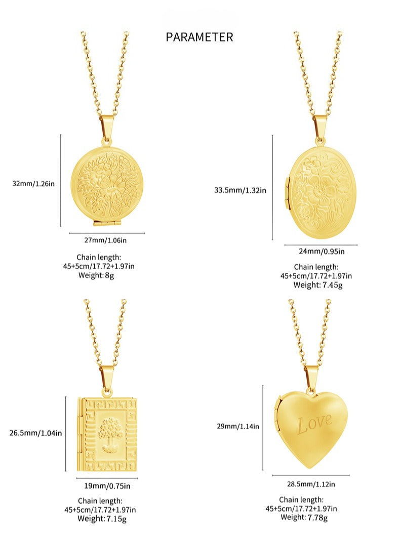 Customizable Photo Frame-Style Necklace