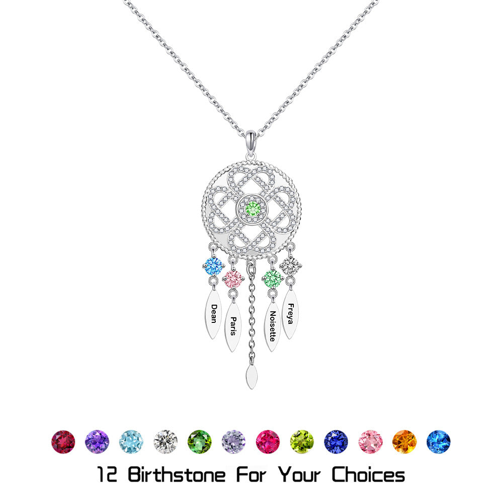 Mesh necklace with multiple custom names