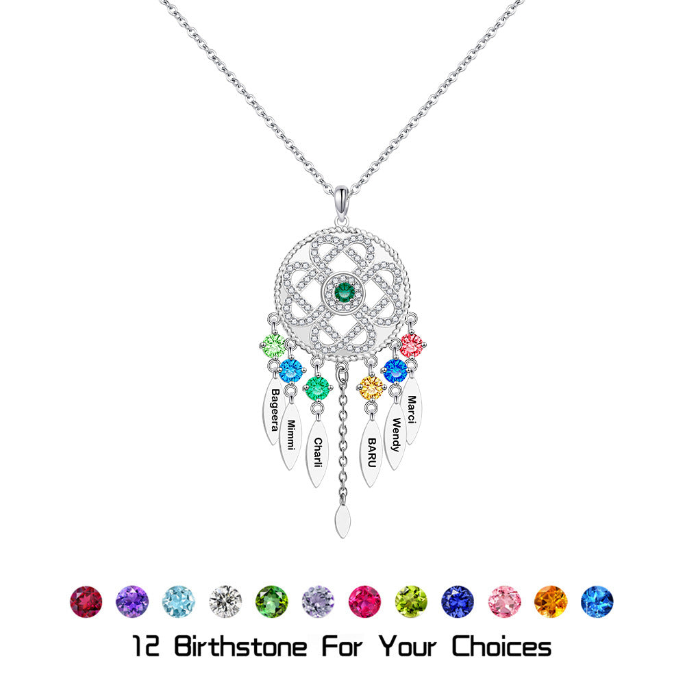 Mesh necklace with multiple custom names