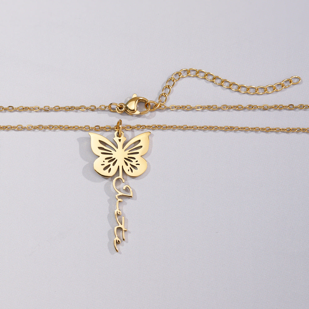 Butterfly-Style DIY Name Necklace