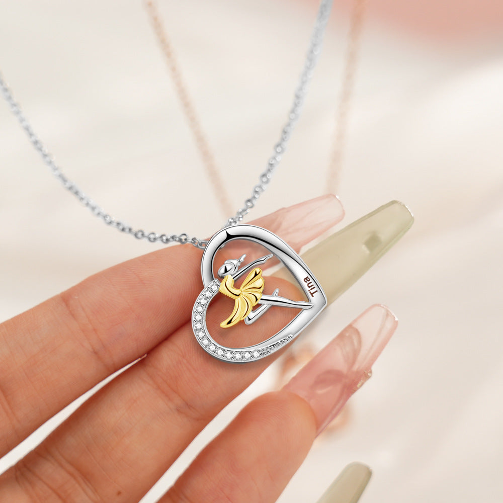Ballet Girl Engraved Necklace