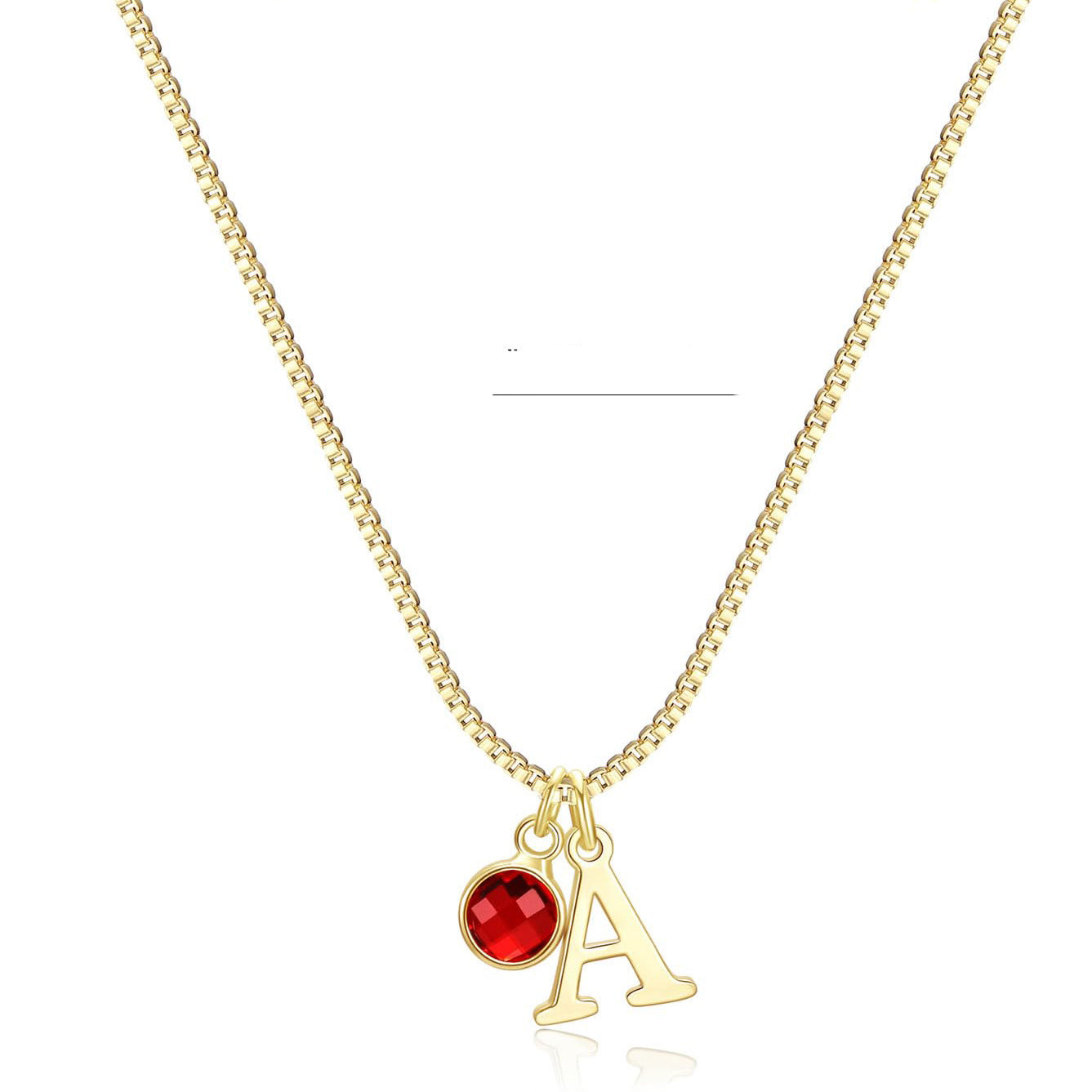 Alphabet Birthstone Combination Necklace