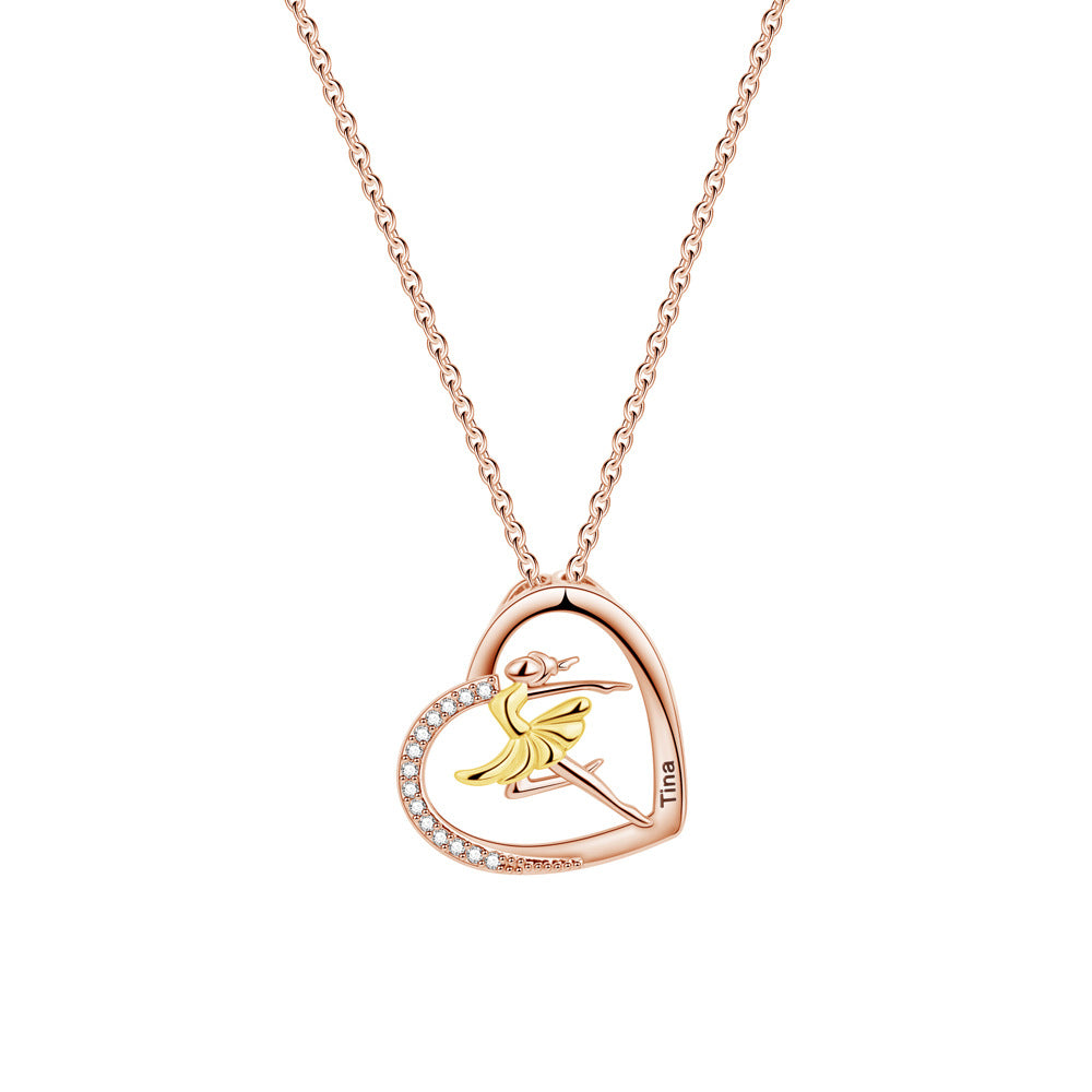Ballet Girl Engraved Necklace
