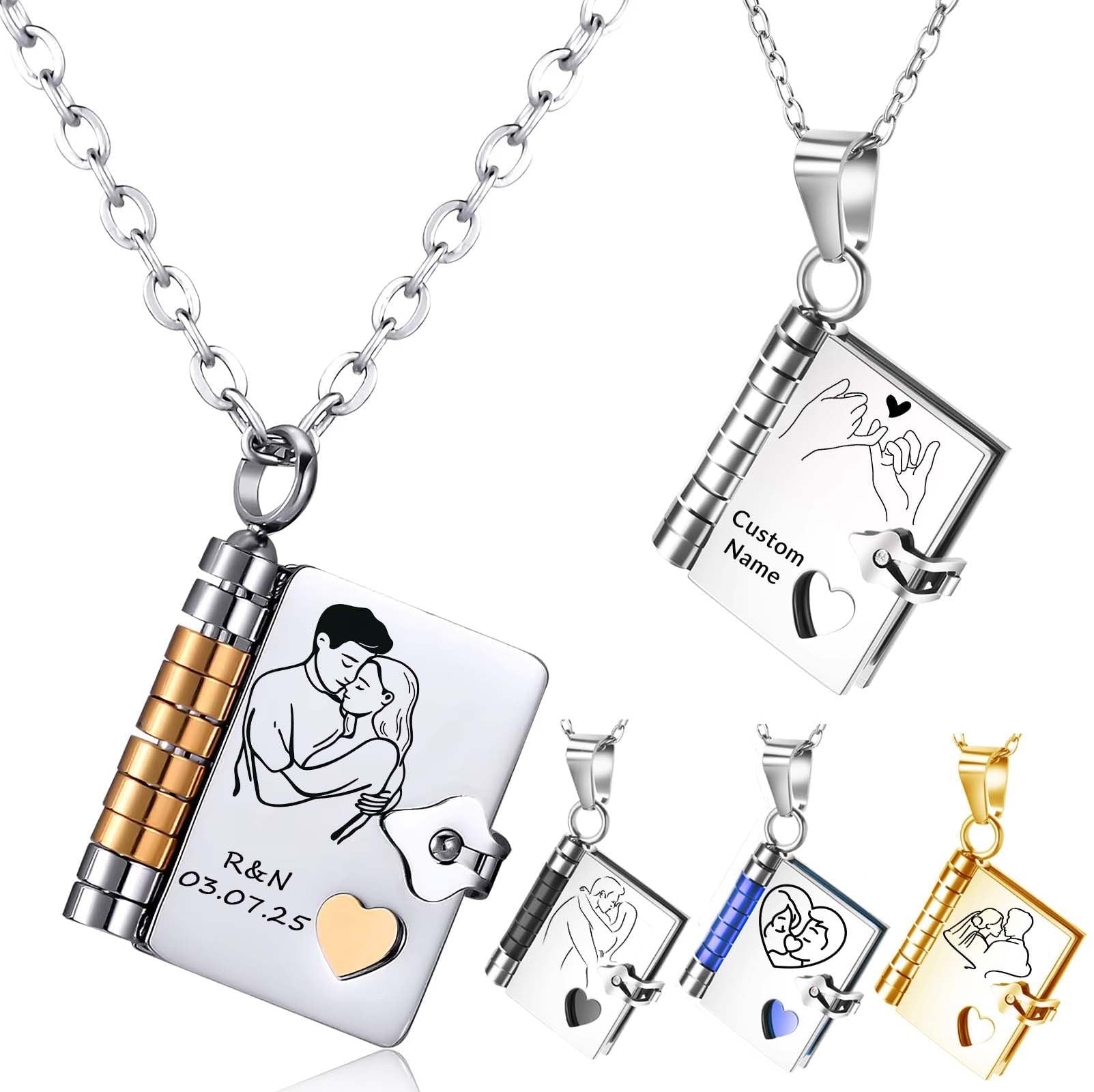 DIY Engraved Book Pendant Necklace
