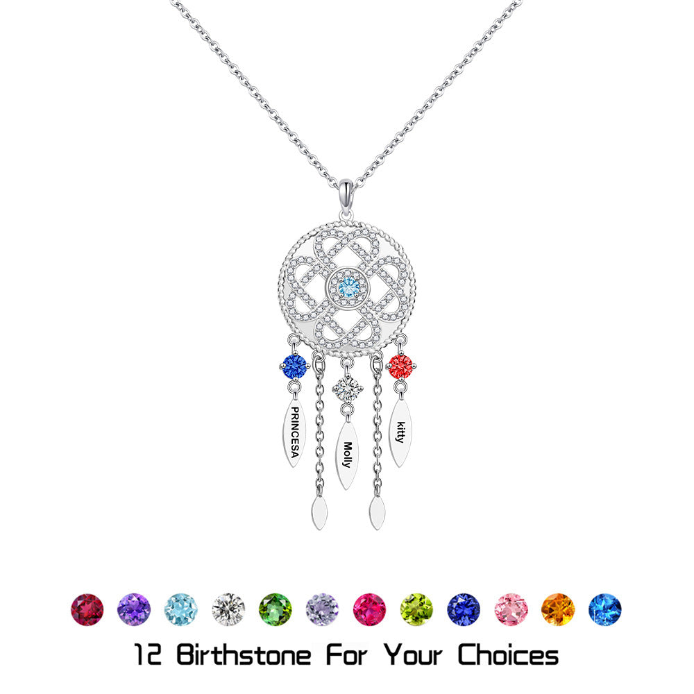 Mesh necklace with multiple custom names