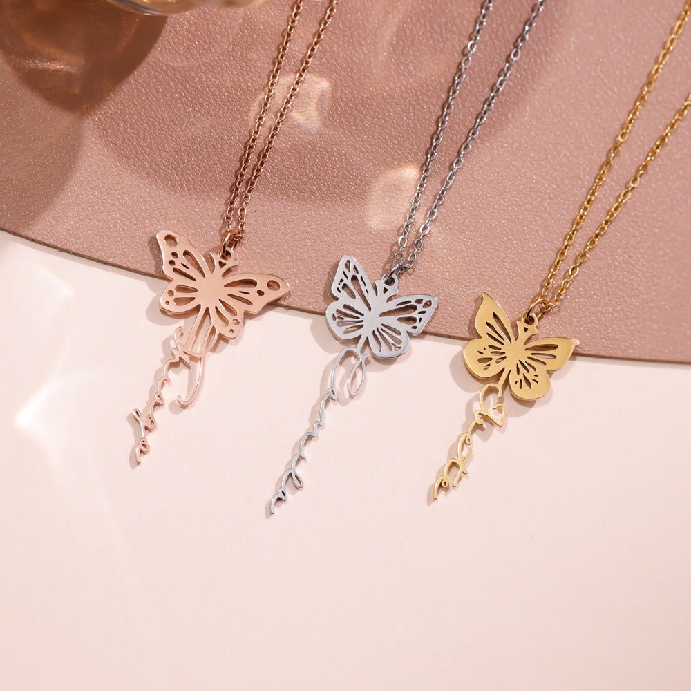 Butterfly-Style DIY Name Necklace
