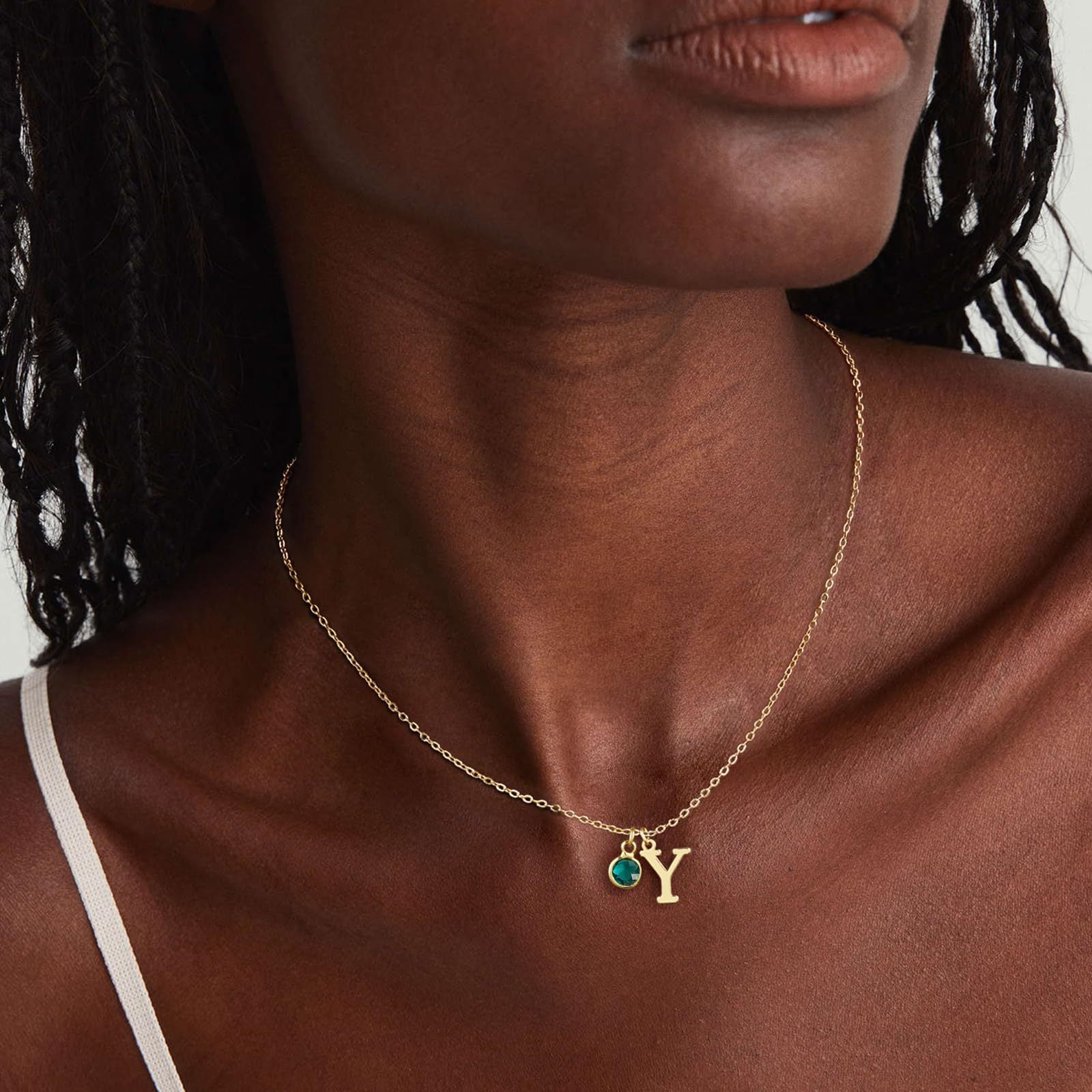 Alphabet Birthstone Combination Necklace