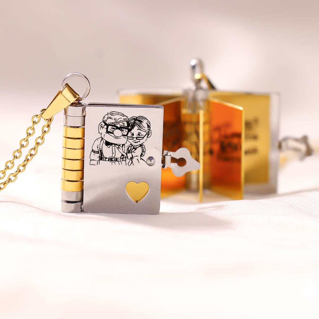 DIY Engraved Book Pendant Necklace