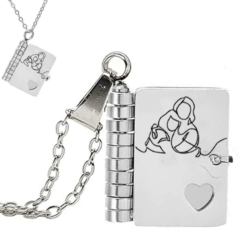 DIY Engraved Book Pendant Necklace