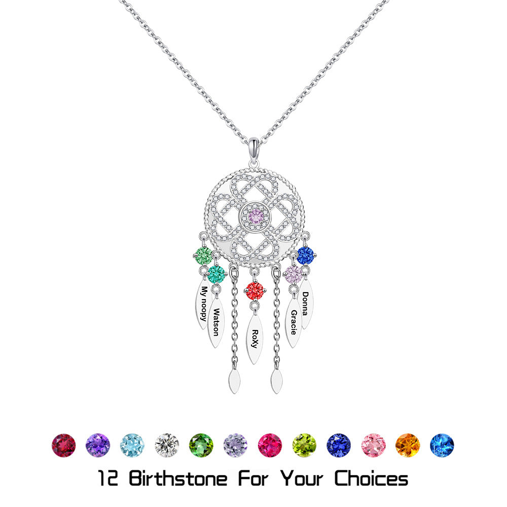 Mesh necklace with multiple custom names