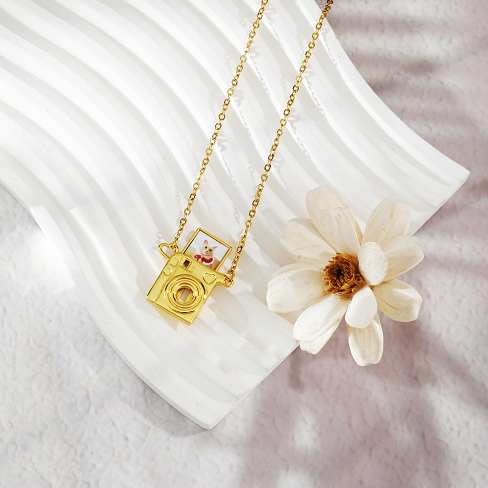 Camera Style Custom Photo Necklace