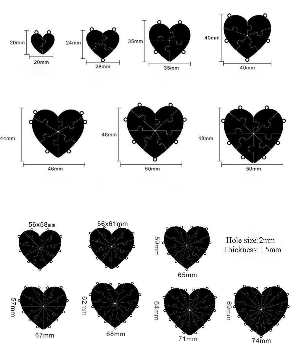 Heart-Shaped Interlocking Necklace for Couples or Family